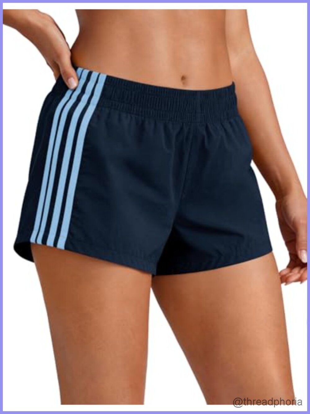 Women's Low Rise Y2K Athletic Shorts UPF 50+ Quick Dry Side Stripe Mini